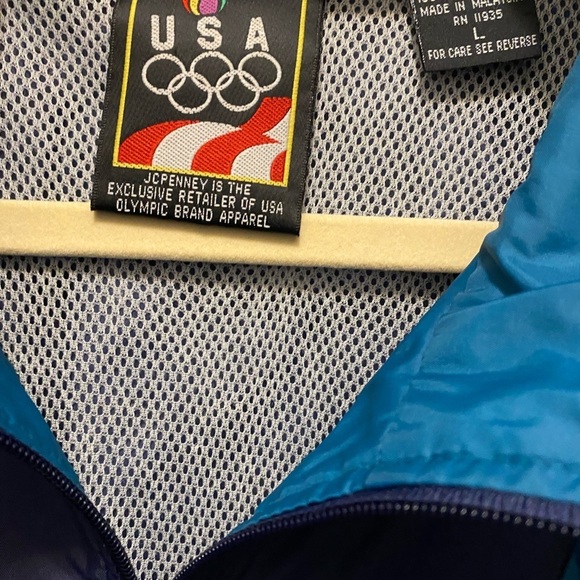 USA Olympic jacket in blue and teal green. embroidered on the left chest. Sz L - Picture 4 of 12